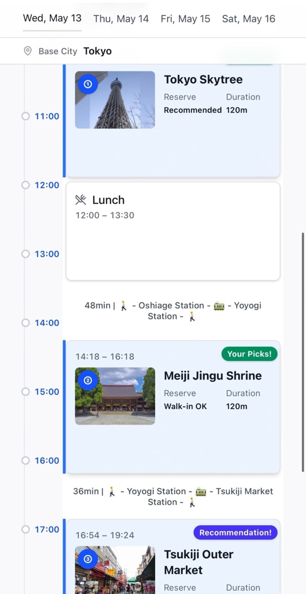 Get your Perfect Itinerary