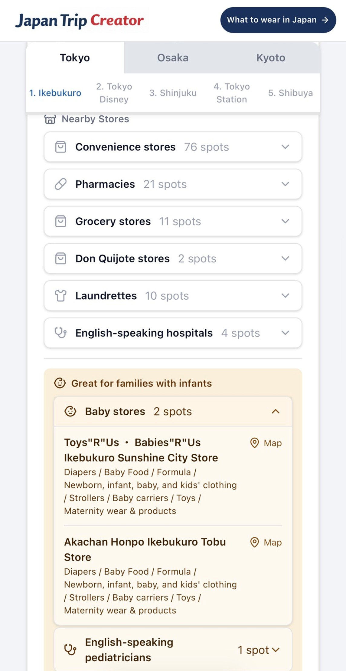 Search tourist spots by experience type